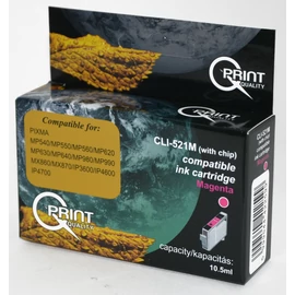 Canon CLI-521 MG CHIP bíbor (piros) (MG-Magenta) kompatibilis (utángyártott) tintapatron
