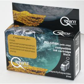 Canon PGI-520 BK CHIP fekete (BK-Black) kompatibilis (utángyártott) tintapatron