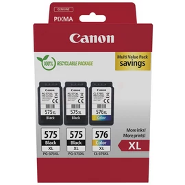 Canon PG-575 XL (2 db) + CL-576 XL fekete és színes nagy kapacitású eredeti (gyári, új) multipack