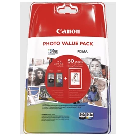 Canon PG-540 L + CL-541 XL közepes fekete és nagy kapacitású színes eredeti (gyári, új) multipack + 50 db A6/210 fényes fotópapír