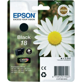 Epson T1801 (No.18) BK fekete (BK-Black) eredeti (gyári, új) tintapatron