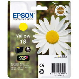 Epson T1804 (No.18) YL sárga (YL-Yellow) eredeti (gyári, új) tintapatron