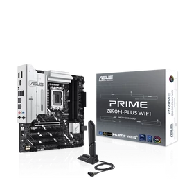 Asus Alaplap - Intel PRIME Z890M-PLUS WIFI LGA1851 (Z890, ATX, 4xDDR5 8666+MHz, 6xSATA3, 3xM.2, HDMI+DP+Type-C)