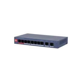 Dahua switch PoE - CS4010-8ET2GT-110 (Cloud menedzsment; 8x 10/100 Mbps PoE + 2x 10/100/1000 Mbps port, 110W)