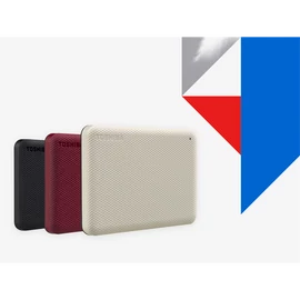 Toshiba Külső HDD 2.5" - 2TB Canvio Advance Piros (USB3.0; ~5Gbps; NTFS/HFS+; Mac kompatibilis)