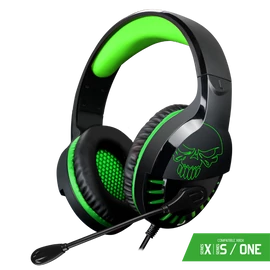 Spirit of Gamer Fejhallgató - PRO-H3 Xbox (Xbox One/Series X/S, mikrofon, 3.5mm jack, hangerőszabályzó, 1m kábel, zöld)