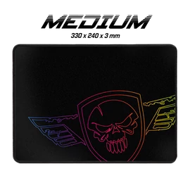 Spirit of Gamer Egérpad - Darkskull Mouse Pad - M (330 x 240 x 3mm; varrott szélek; fekete)
