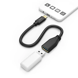 Hama Átalakító - 201605 (USB adapter, 1xUSB-C, OTG, 0,15m, fekete)