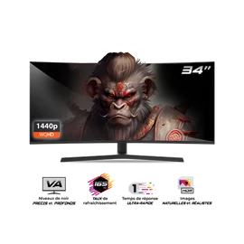 Spirit of Gamer Monitor 34" - EPIC 34" (VA, 21:9, 3440x1440, 1ms, 165 Hz, 400 cd/m2, 4000:1, HDMI/DP/3,5 mm Jack)