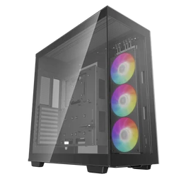 DeepCool Számítógépház - CH780 (fekete, ablakos, 3x140mm A-RGB ventilllátor, E-ATX, 4xUSB3.0)