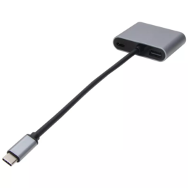 VCOM kábel átalakító USB TYPE-C apa - VGA anya + HDMI anya + USB 2.0+ PD 100W (CU4512)