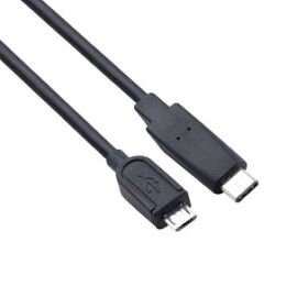 VCOM kábel USB 3.1 Type-C - Micro USB2.0 AM 1m, fekete (apa-apa) (CU-407)