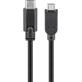 Goobay Micro USB - USB-C adat- és töltőkábel, 3m, fekete