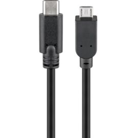 Goobay Micro USB - Type-C USB adat- és töltőkábel, 3m, fekete