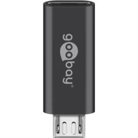 Goobay micro USB (apa) - USB Type-C (anya) OTG adapter, szürke