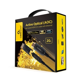 Gembird aktív optikai (AOC) HDMI kábel (apa-apa) 20 m (v2.0, 4k 60Hz) (CCBP-HDMID-AOC-20M)