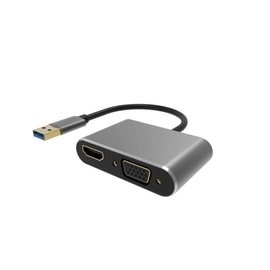 VCOM kábel átalakító USB3.0 apa - VGA + HDMI anya (CU322M)