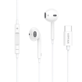 Vipfan M14 vezetékes fülhallgató, USB-C, 1,1 m (fehér)