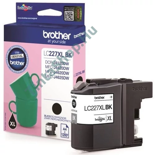 Brother LC227 XL BK fekete (BK-Black) nagy kapacitású eredeti (gyári, új) tintapatron