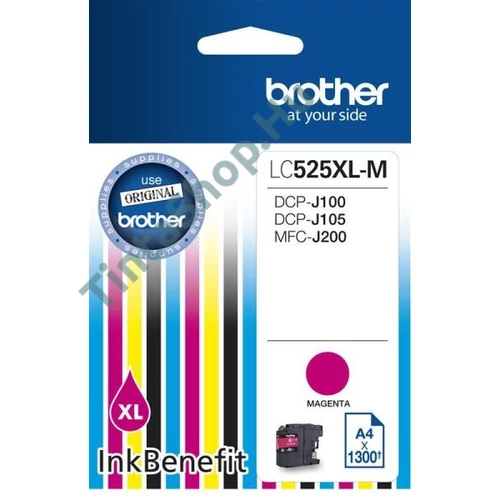 Brother LC525 XL MG bíbor (piros) (MG-Magenta) nagy kapacitású eredeti (gyári, új) tintapatron