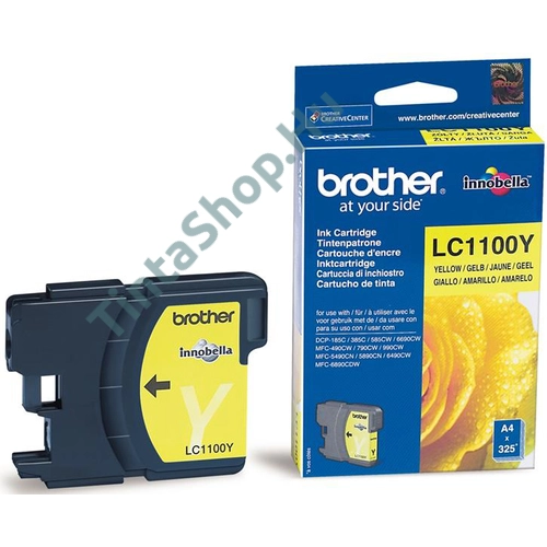 !AKCIÓS! Brother LC1100 YL sárga eredeti (gyári) tintapatron (2021.04. havi lejáratú) (garancia nélküli)