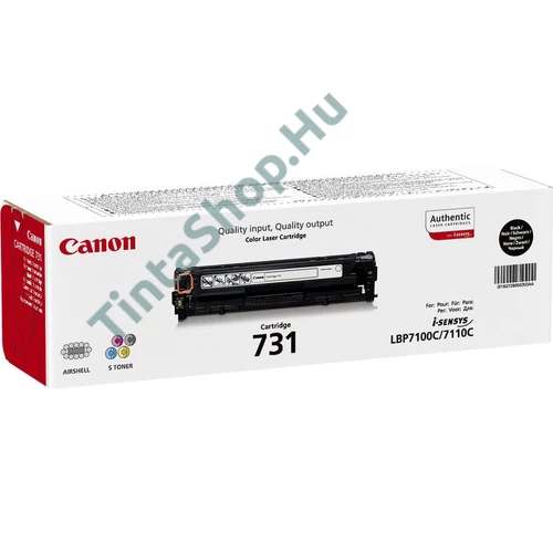 Canon CRG-731 BK fekete (BK-Black) eredeti (gyári, új) toner