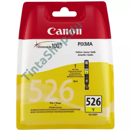 Canon CLI-526 YL sárga (YL-Yellow) eredeti (gyári, új) tintapatron