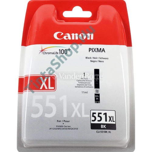 Canon CLI-551 BK XL fekete (BK-Black) nagy kapacitású eredeti (gyári, új) tintapatron