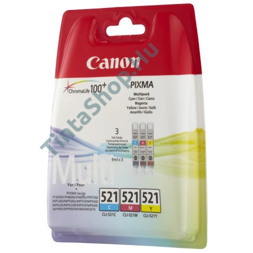 Canon CLI-521 CMY Multipack eredeti (gyári, új) tintapatron
