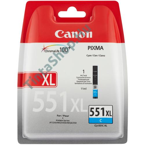 Canon CLI-551 CY XL cián kék (CY-Cyan) nagy kapacitású eredeti (gyári, új) tintapatron