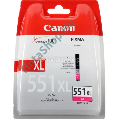 Canon CLI-551 MG XL bíbor (piros) (MG-Magenta) nagy kapacitású eredeti (gyári, új) tintapatron