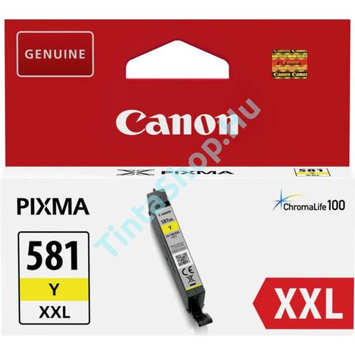 Canon CLI-581 YL XXL sárga (YL-Yellow) nagy kapacitású eredeti (gyári, új) tintapatron