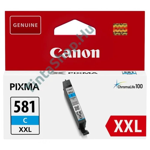 Canon CLI-581 CY XXL cián kék (CY-Cyan) nagy kapacitású eredeti (gyári, új) tintapatron