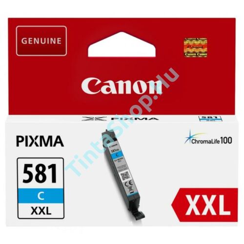Canon CLI-581 CY XXL cián kék (CY-Cyan) nagy kapacitású eredeti (gyári, új) tintapatron