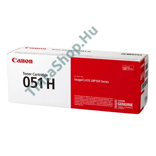 Canon CRG-051H BK fekete (BK-Black) nagy kapacitású eredeti (gyári, új) toner