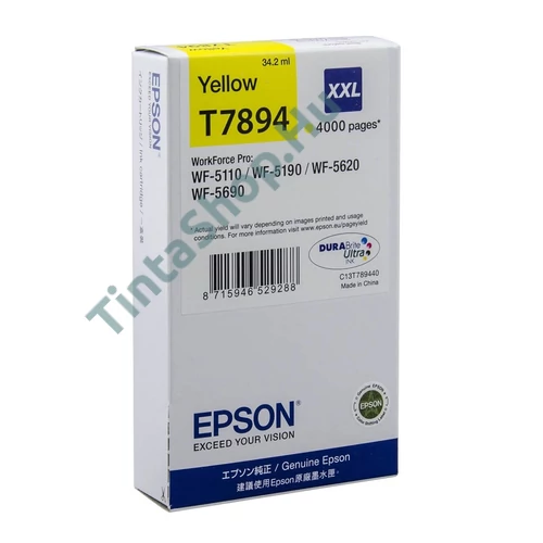 Epson T7894 YL sárga (YL-Yellow) eredeti (gyári, új) tintapatron