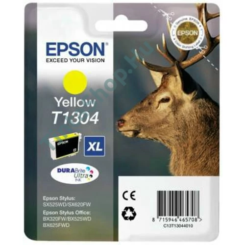 Epson T1304 YL XL sárga (YL-Yellow) nagy kapacitású eredeti (gyári, új) tintapatron