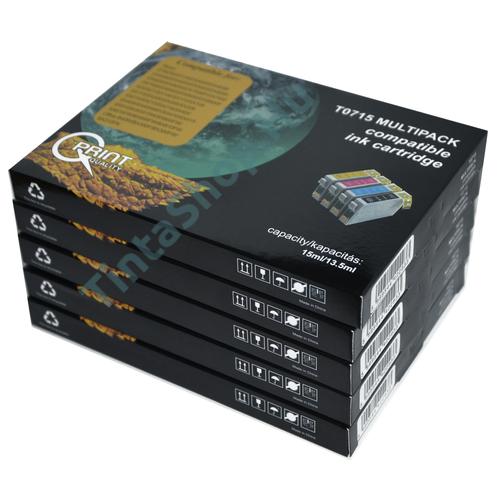 Epson T0715 x 5 db BCMY Multipack kompatibilis (utángyártott) tintapatron