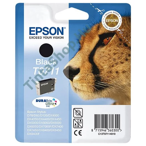 Epson T0711 BK fekete (BK-Black) eredeti (gyári, új) tintapatron