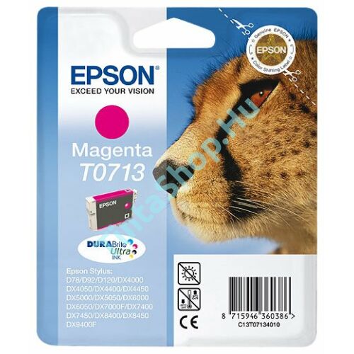 Epson T0713 MG bíbor (piros) (MG-Magenta) eredeti (gyári, új) tintapatron