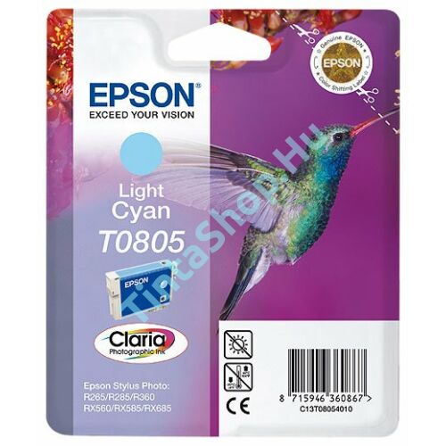 Epson T0805 LC v. cián (LC-Light Cyan) eredeti (gyári, új) tintapatron