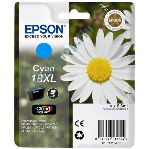 Epson T1812 (No.18 XL) CY cián (kék) (CY-Cyan) nagy kapacitású eredeti (gyári, új) tintapatron