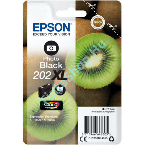 Epson T02G1 (202XL) BK XL fekete (BK-Black) nagy kapacitású eredeti (gyári, új) tintapatron