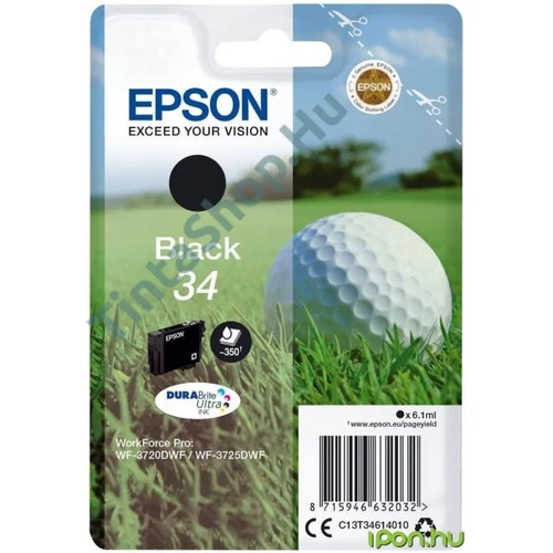 Epson T3461 BK fekete (BK-Black) eredeti (gyári, új) tintapatron