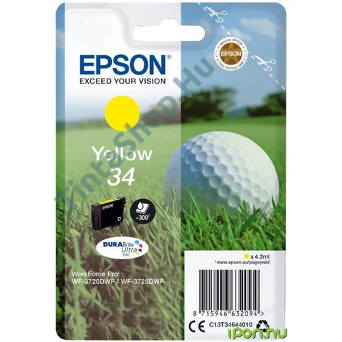Epson T3464 YL sárga (YL-Yellow) eredeti (gyári, új) tintapatron