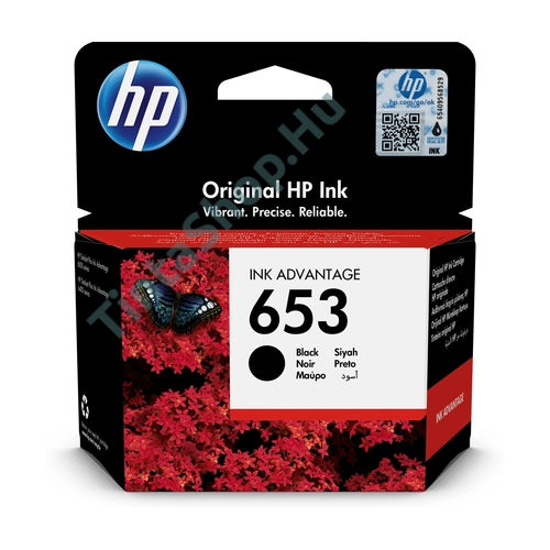 HP 3YM75AE (No.653) BK fekete (BK-Black) eredeti (gyári, új) tintapatron