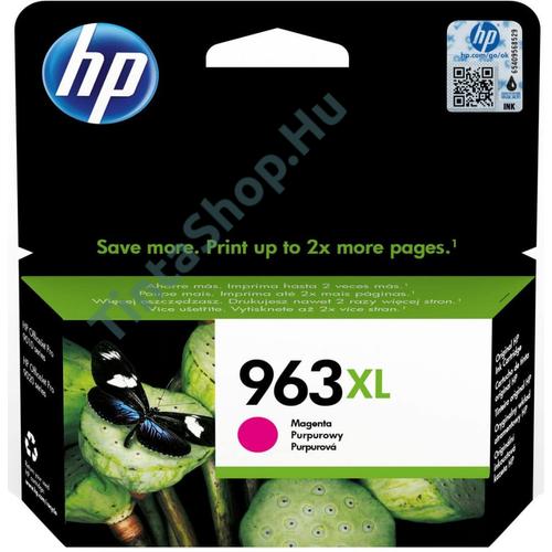 HP 3JA28AE (No.963 XL) MG-Magenta bíbor-piros nagy kapacitású eredeti (gyári, új) tintapatron