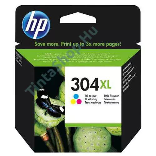 !AKCIÓS! HP N9K07AE (No.304 C XL) színes (C-Color) nagy kapacitású eredeti tintapatron (2024. 02. havi lejáratú)