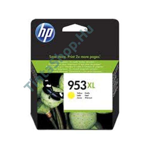 !AKCIÓS! HP F6U18AE (No.953 XL) YL sárga nagy kapacitású eredeti tintapatron (2023. 06. havi lejáratú) (garancia nélküli)