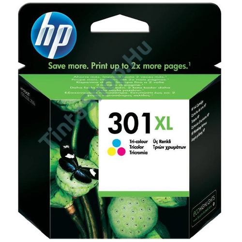 !AKCIÓS! HP CH564EE (No.301 C XL) színes (C-Color) nagy kapacitású eredeti gyári tintapatron (2022. 05. havi lejáratú) (garancia nélküli)